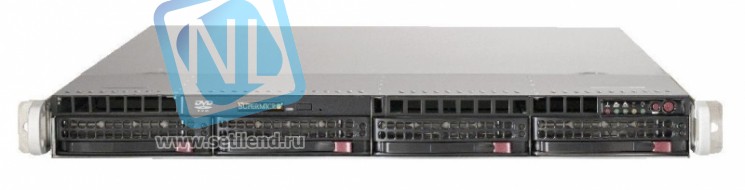 Сервер Supermicro SuperServer 6018R-WTR, 1 процессор Intel 6C E5-2609v3 1.90GHz, 8GB DRAM