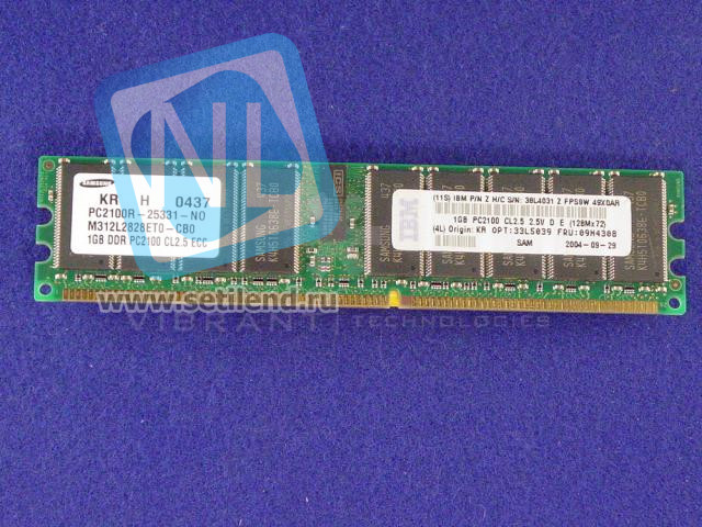 Модуль памяти IBM 33L5039 1024MB SDRAM PC2100 ECC DDR Reg для серверов xSeries 235.345-33L5039(NEW)