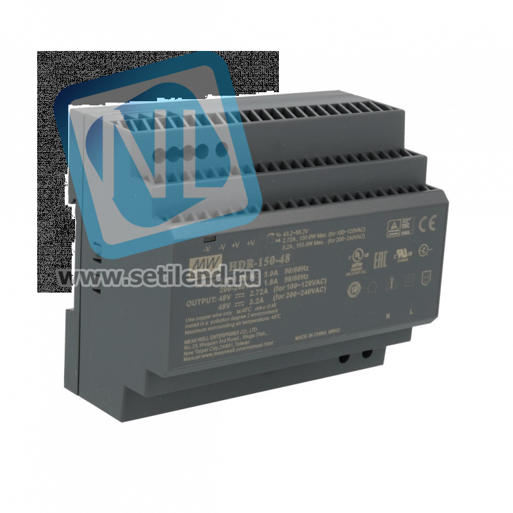 HDR-150-48 Блок питания на DIN-рейку, 48В, 3,2А, 150Вт Mean Well