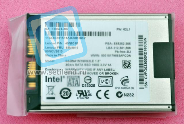 Накопитель Intel SSDSA1M160G2LE X18-M G2 160GB SATA 1.8" SSD DRIVE-SSDSA1M160G2LE(NEW)