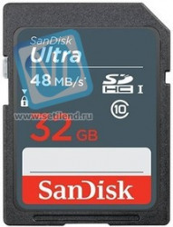 SDSDUNB-032G-GN3IN, Карта памяти SDHC 32 ГБ, Class 10, Ultra UHS-I (48 Mb/s)
