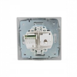 Розетка компьютерная + телефонная 2-м СП Mira RJ45 + RJ11 сер. метал. LEZARD 701-1010-143