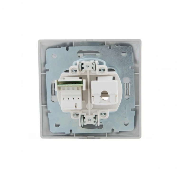 Розетка компьютерная + телефонная 2-м СП Mira RJ45 + RJ11 сер. метал. LEZARD 701-1010-143