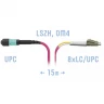 Патчкорд оптический MPO/UPC-8LC/UPC, DPX, MM (50/125 OM4), 15 метров