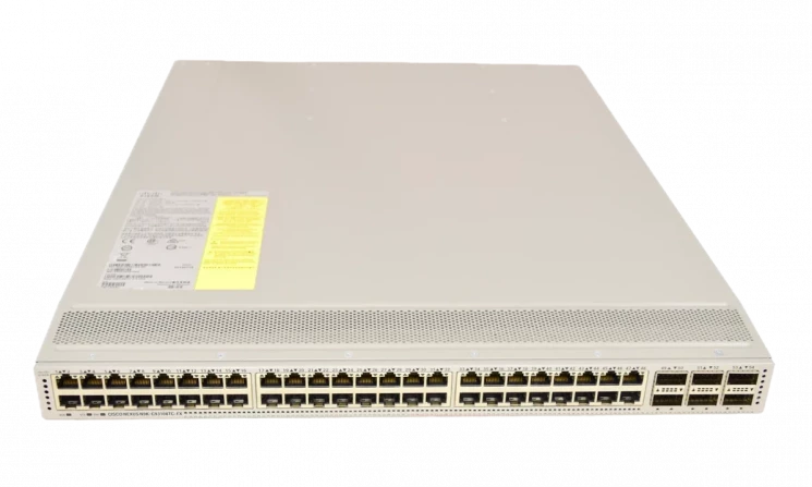 Коммутатор Cisco Nexus N9K-C93108TC-FX, направление охлаждения Port-side Intake