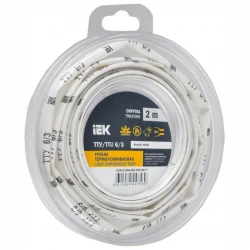 Трубка термоусадочная ТТУ нг-LS 6/3 бел. (уп.2м) IEK UDR12-006-003-002-K01-T
