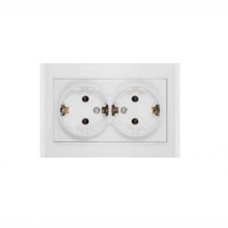 Розетка 2-м СП Бриллиант 16А IP20 с заземл. бел. UNIVersal 7947533