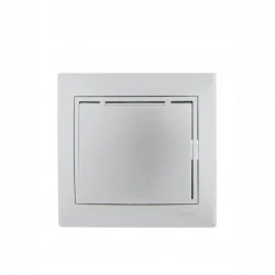 Розетка 1-м СП Mira 16А IP20 с заземл. с защ. крышкой со вставкой керамика сер. метал. LEZARD 701-10