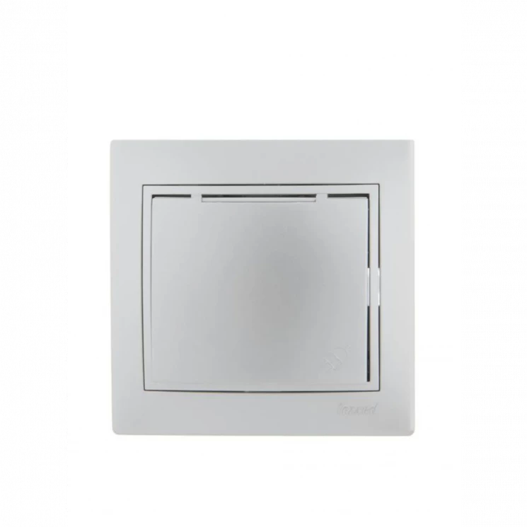 Розетка 1-м СП Mira 16А IP20 с заземл. с защ. крышкой со вставкой керамика сер. метал. LEZARD 701-10