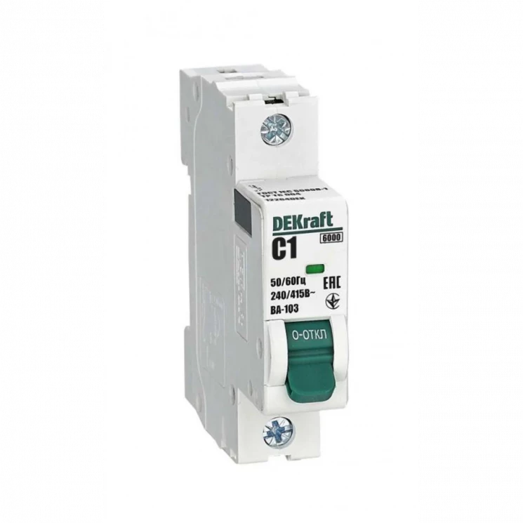 Выключатель автоматический модульный 1п C 1А 6кА ВА-103 DEKraft 12264DEK