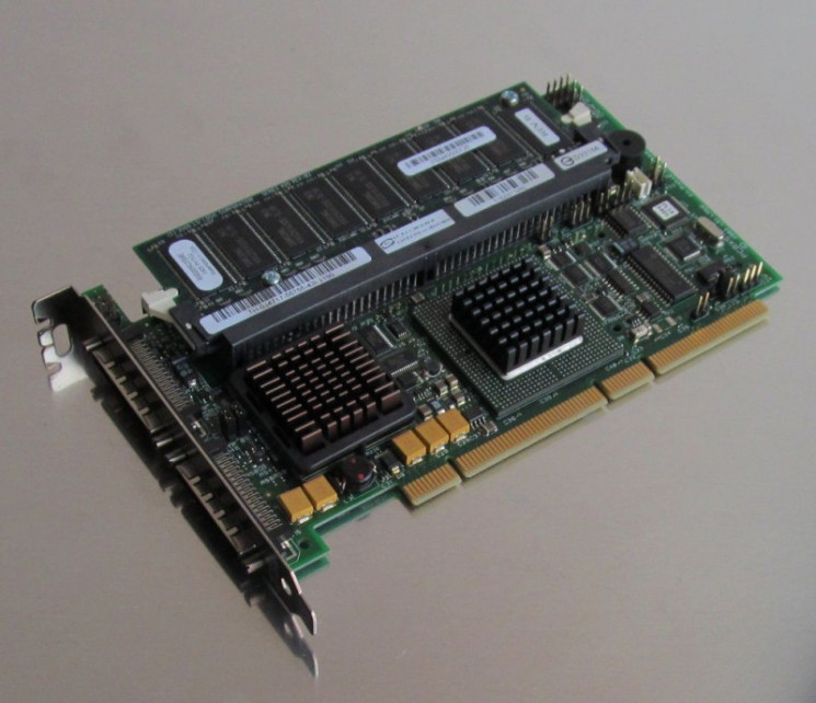 Контроллер Dell PCBX518-B1 Контроллер RAID SCSI320-2 LSI53C1030/Intel XScale IOP321 128Mb(256Mb) Int-2x68Pin Ext-2x68Pin RAID50 UW320SCSI PCI-X (Без Кэша)-PCBX518-B1(NEW)