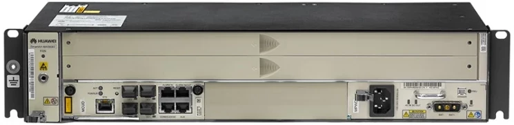 2RU шасси Huawei OLT GPON, 2 слота для установки интерфейсных модулей, 2x10G порта, 1xMCUD1, MPWD