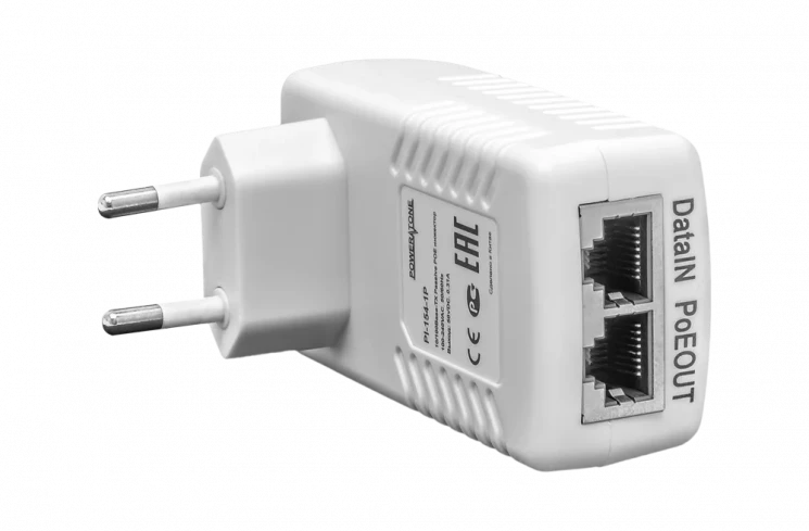 PoE инжектор неуправляемый PI-250-1P, 1x10/100BASE-TX 50В PoE passive, PoE бюджет 25Вт
