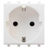 Розетка 1-м 2мод. Avanti "Белое облако" 16А IP20 2P+E защ. шторки бел. DKC 4400002