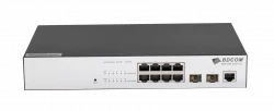 Управляемый коммутатор уровня 2 BDCOM S2510-C, 8x 10/100/1000Base-T, 2x 100/1000BASE-X (SFP), 220VAC