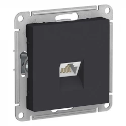 Розетка компьютерная 1-м AtlasDesign RJ45 кат.5E механизм карбон SE ATN001083
