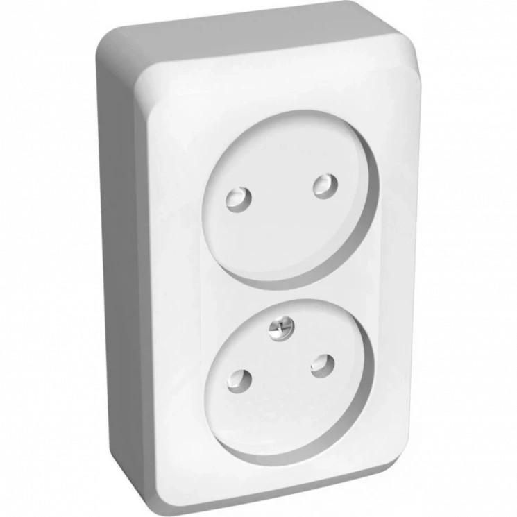 Розетка 2-м ОП Этюд 16А IP20 250В защ. шторки без заземл. бел. SE PA16-006B