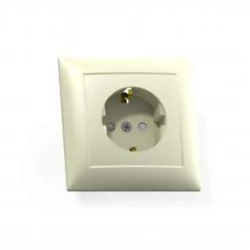 Розетка 1-м СП Селена РС16-400 16А IP20 с заземл. защ. шторки сл. кость Кунцево 8151