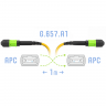 Патчкорд оптический MPO/APC FF SM G.657.A1, 8 волокон, 1 метр (Cross)
