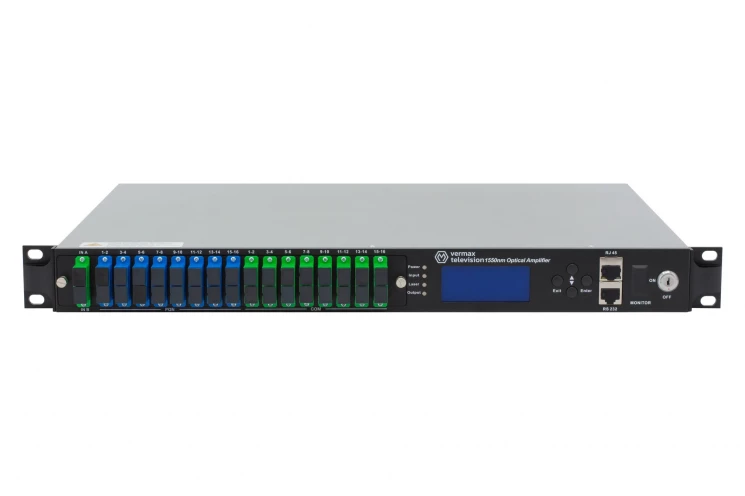 Оптический усилитель VERMAX для сетей КТВ, 2 входа, 16*17dBm выход, CWDM 1310/1490/1550, 1U