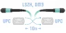 Патчкорд оптический MPO/UPC FF MM, 12 волокон, 10 метров (Cross)
