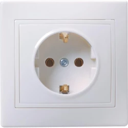 Розетка 1-м СП Кварта РС10-3-КБ 16А IP20 с заземл. без защ. шторок бел. IEK ERK14-K01-16-DM