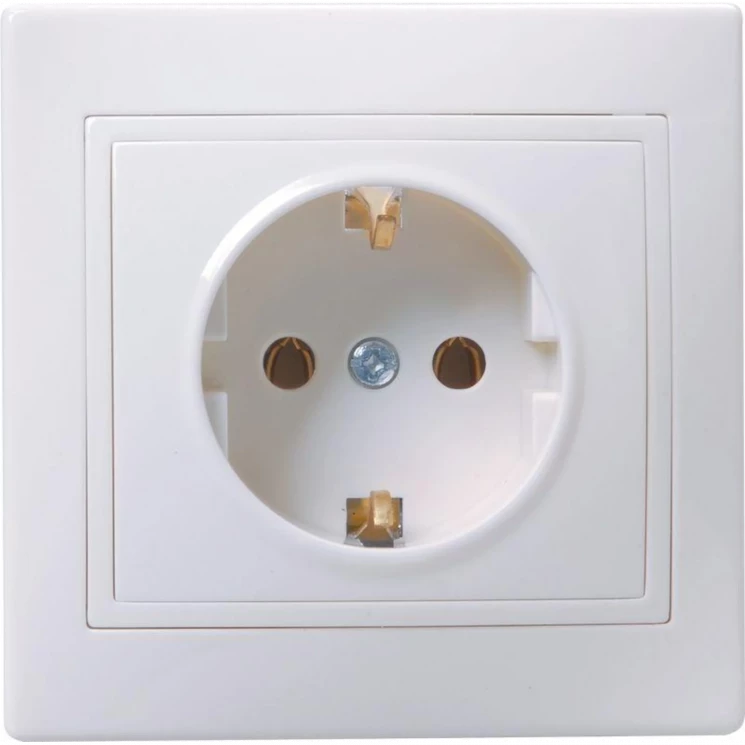 Розетка 1-м СП Кварта РС10-3-КБ 16А IP20 с заземл. без защ. шторок бел. IEK ERK14-K01-16-DM