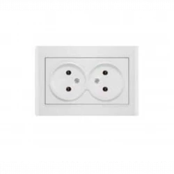 Розетка 2-м СП Бриллиант 16А IP20 без заземл. бел. UNIVersal 7947519