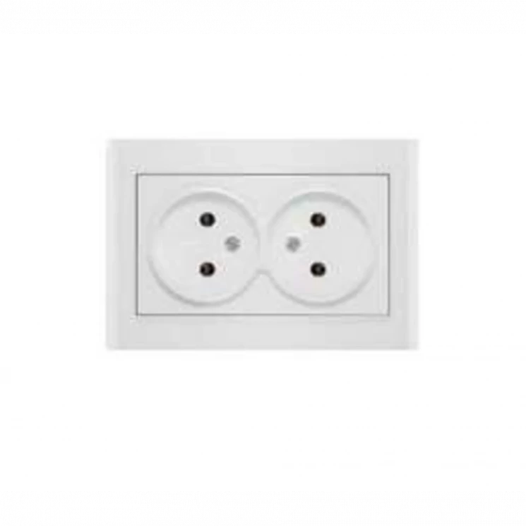 Розетка 2-м СП Бриллиант 16А IP20 без заземл. бел. UNIVersal 7947519