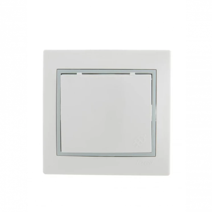 Розетка 1-м СП Mira 16А IP20 с заземл. с защ. крышкой с сер. вставкой керамика бел. LEZARD 701-0215-