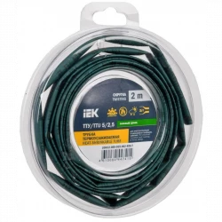 Трубка термоусадочная ТТУ нг-LS 5/2.5 зел. (уп.2м) IEK UDR12-005-D25-002-K06-T
