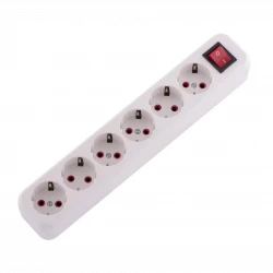 Колодка удлинителя 6-м с заземл. Lila с выкл. LEZARD 720-0600-602