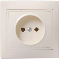 Розетка 1-м СП Кварта 10А IP20 без заземл. без защ. шторок крем. IEK ERK13-K33-10-DM