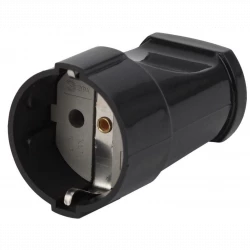 Розетка кабельная с заземл. прямая 16А черн. Rx2-B ЭРА Б0039683