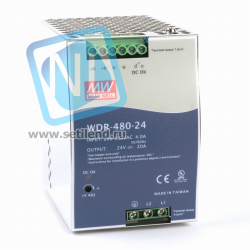 WDR-480-24 Блок питания на DIN-рейку, 24В, 20А, 480Вт Mean Well