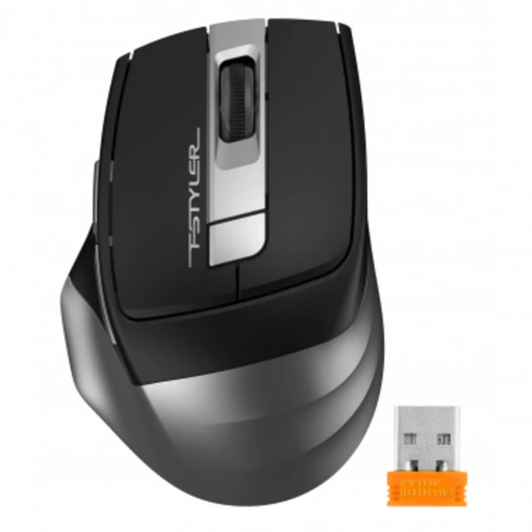 Мышь A4Tech Fstyler FG35 серый/черный оптическая (2000dpi) беспроводная USB (6but)
