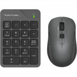 Числовой блок + мышь A4Tech Fstyler FG1600C Air клав:серый мышь:серый/черный USB беспроводная slim (FG1600C)