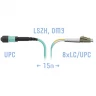 Патчкорд оптический MPO/UPC-8LC/UPC, DPX, MM (50/125 OM3), 15 метров