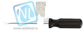 13201, Отвертка SL3х75 мм, углеродистая сталь, черная пластиковая рукоятка