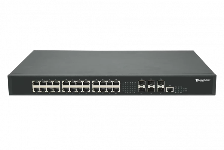 Управляемый коммутатор уровня 3 BDCOM S5700-24ET6Xv1, 24x 2.5GBASE-Т, 6x 1/10GE SFP+, 220VAC