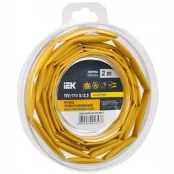 Трубка термоусадочная ТТУ нг-LS 5/2.5 желт. (уп.2м) IEK UDR12-005-D25-002-K05-T