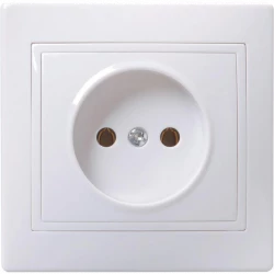 Розетка 1-м СП Кварта 10А IP20 без заземл. без защ. шторок бел. IEK ERK13-K01-10-DM