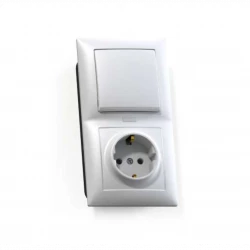 Блок СП БКВР-420 Селена (1-кл. выкл. и индик.+ розетка с заземл.) бел. Кунцево 8216