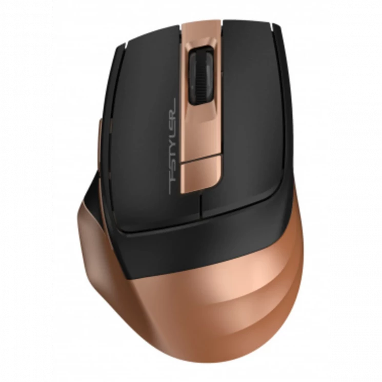 Мышь A4Tech Fstyler FG35 бронзовый/черный оптическая (2000dpi) беспроводная USB (6but)
