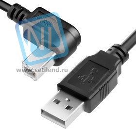 GCR-UPC3M2-BB2S-0.6m, Кабель 0.6m USB 2.0, AM/BM угловой, черный, 28/28 AWG, экран, армированный, морозостойкий