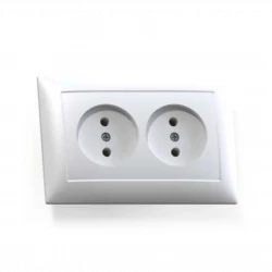 Розетка 2-м СП Селена РС16-371 16А IP20 бел. Кунцево 8115