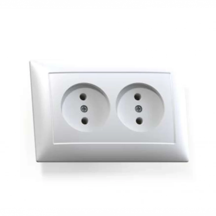 Розетка 2-м СП Селена РС16-371 16А IP20 бел. Кунцево 8115