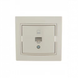 Розетка компьютерная 1-м СП Mira RJ45 крем./крем.. LEZARD 701-0303-139