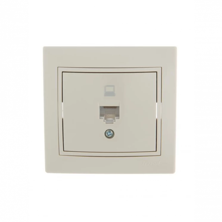 Розетка компьютерная 1-м СП Mira RJ45 крем./крем.. LEZARD 701-0303-139