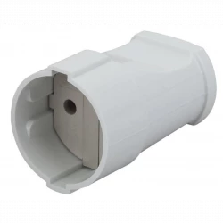 Розетка кабельная без заземл. прямая 10А бел. Rx1-W ЭРА Б0039680